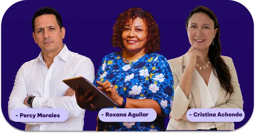 Percy Morales, Roxana Aguilar y Cristina Achondo, invitados del episodio del podcast de App2Grow sobre resiliencia, psicología y patrones familiares